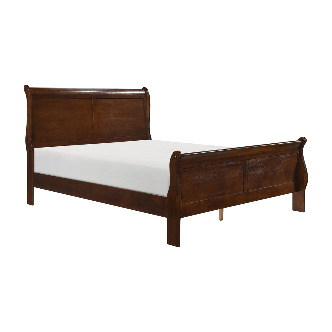 Mayville Brown Cherry Queen Sleigh Bed - SET | 2147-1 | 2147-3 - Bien Home Furniture &amp; Electronics