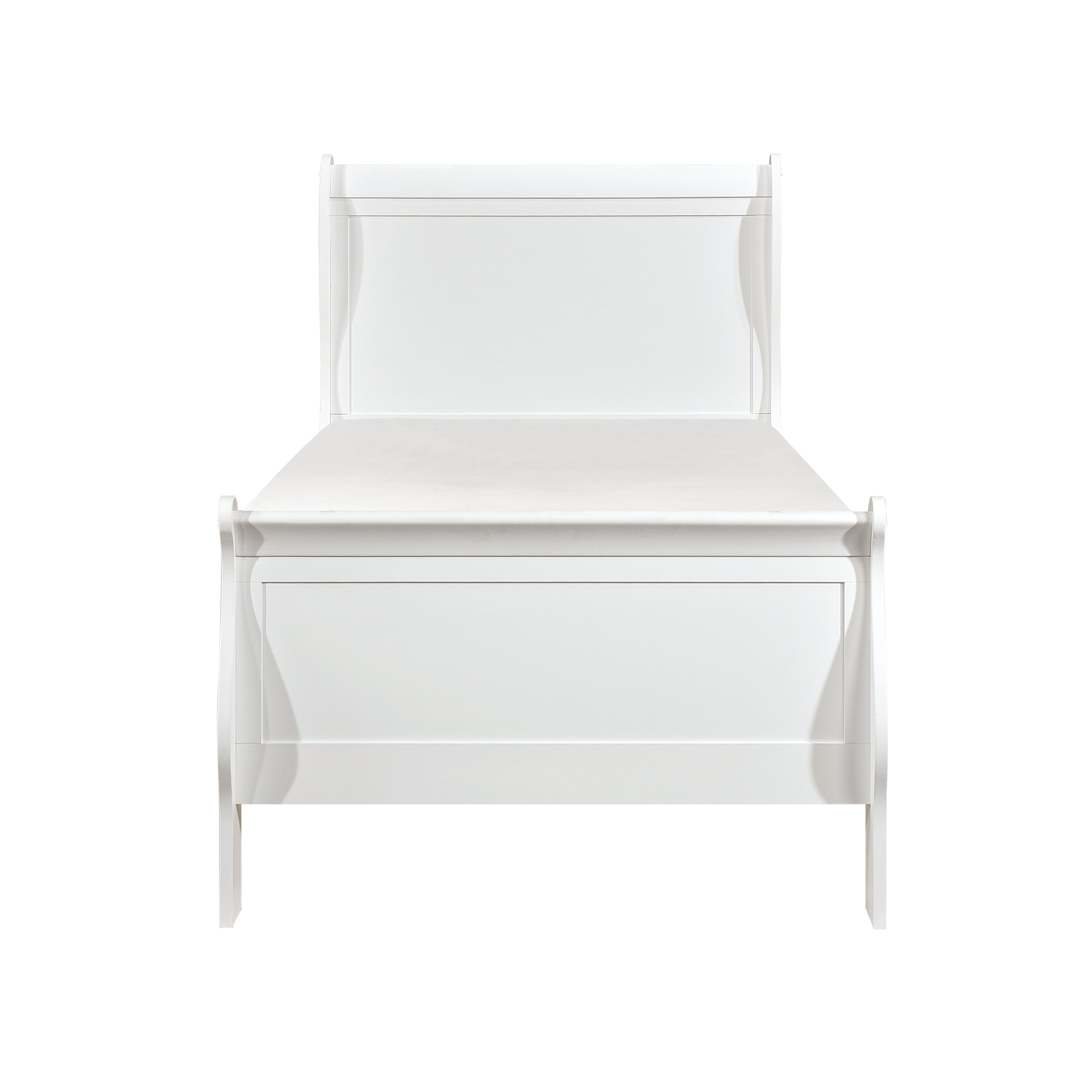 Mayville White Twin Sleigh Bed - SET | 2147TW-1 | 2147TW-3 - Bien Home Furniture & Electronics