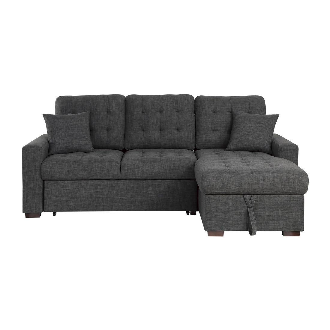 McCafferty Dark Gray RAF Storage Sleeper Sofa Chaise - 9916DG*SC - Bien Home Furniture &amp; Electronics