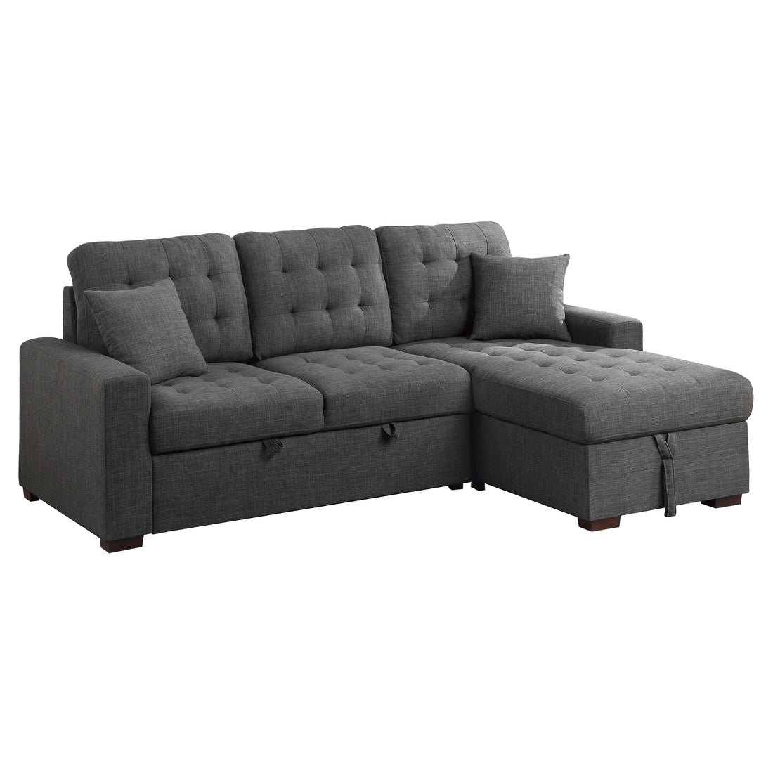McCafferty Dark Gray RAF Storage Sleeper Sofa Chaise - 9916DG*SC - Bien Home Furniture &amp; Electronics