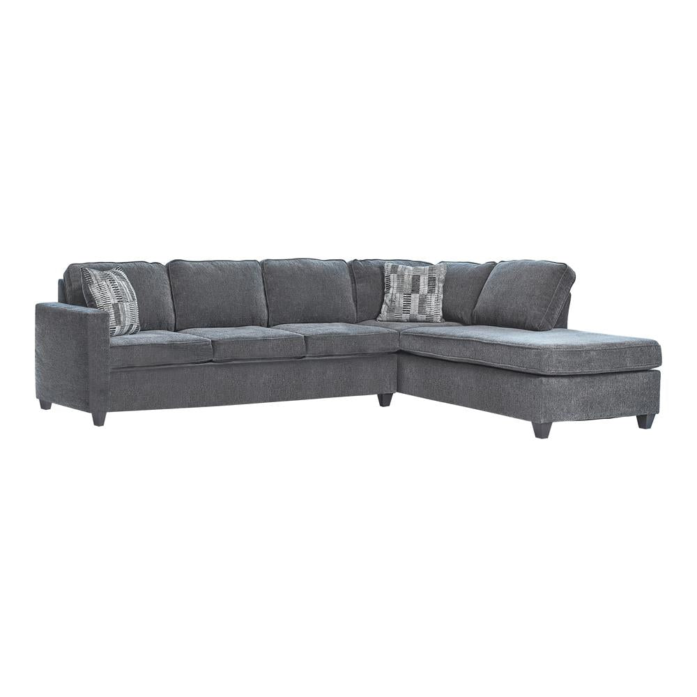 Mccord 2-Piece Cushion Back Sectional Dark Gray - 509347 - Bien Home Furniture & Electronics