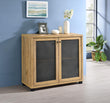 McHale Golden Oak Accent Cabinet with Two Mesh Doors - 951056 - Bien Home Furniture & Electronics