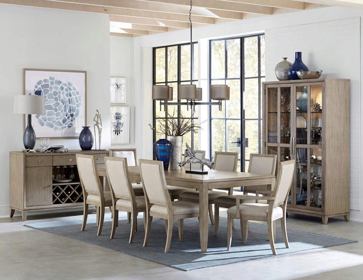 McKewen Gray Extendable Dining Set - SET | 1820-86 | 1820S(2) - Bien Home Furniture & Electronics