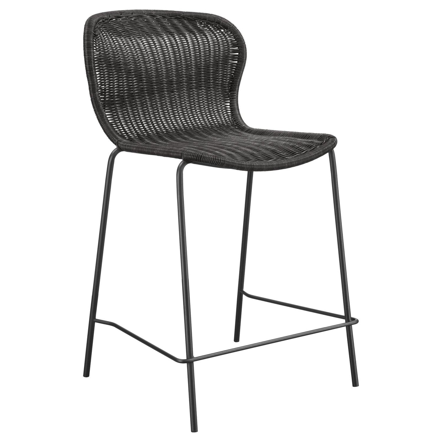 McKinley Brown/Sandy Black Upholstered Counter Height Stools with Footrest, Set of 2 - 192039 - Bien Home Furniture & Electronics