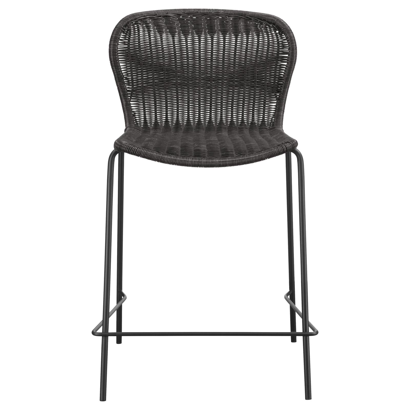 McKinley Brown/Sandy Black Upholstered Counter Height Stools with Footrest, Set of 2 - 192039 - Bien Home Furniture & Electronics