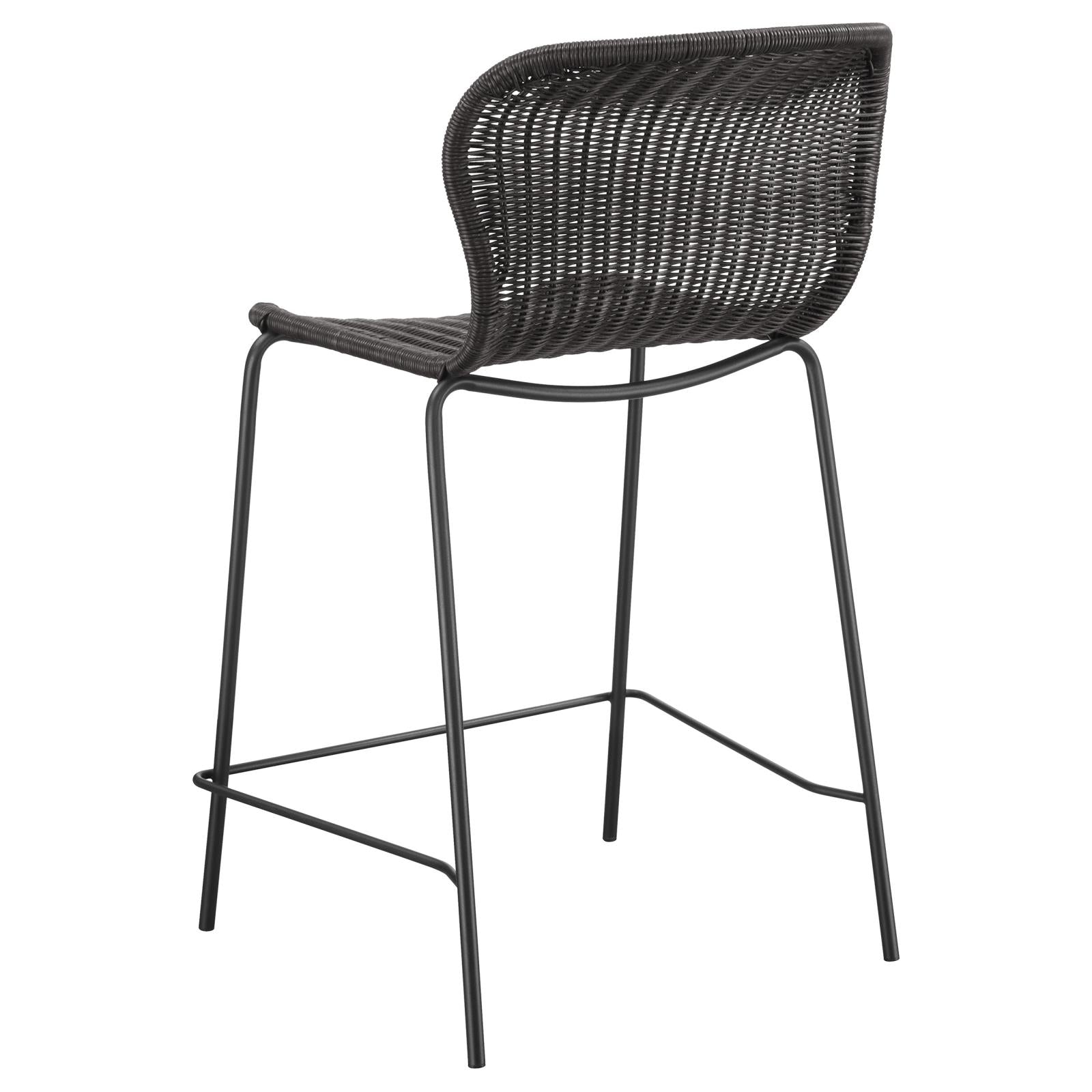 McKinley Brown/Sandy Black Upholstered Counter Height Stools with Footrest, Set of 2 - 192039 - Bien Home Furniture & Electronics
