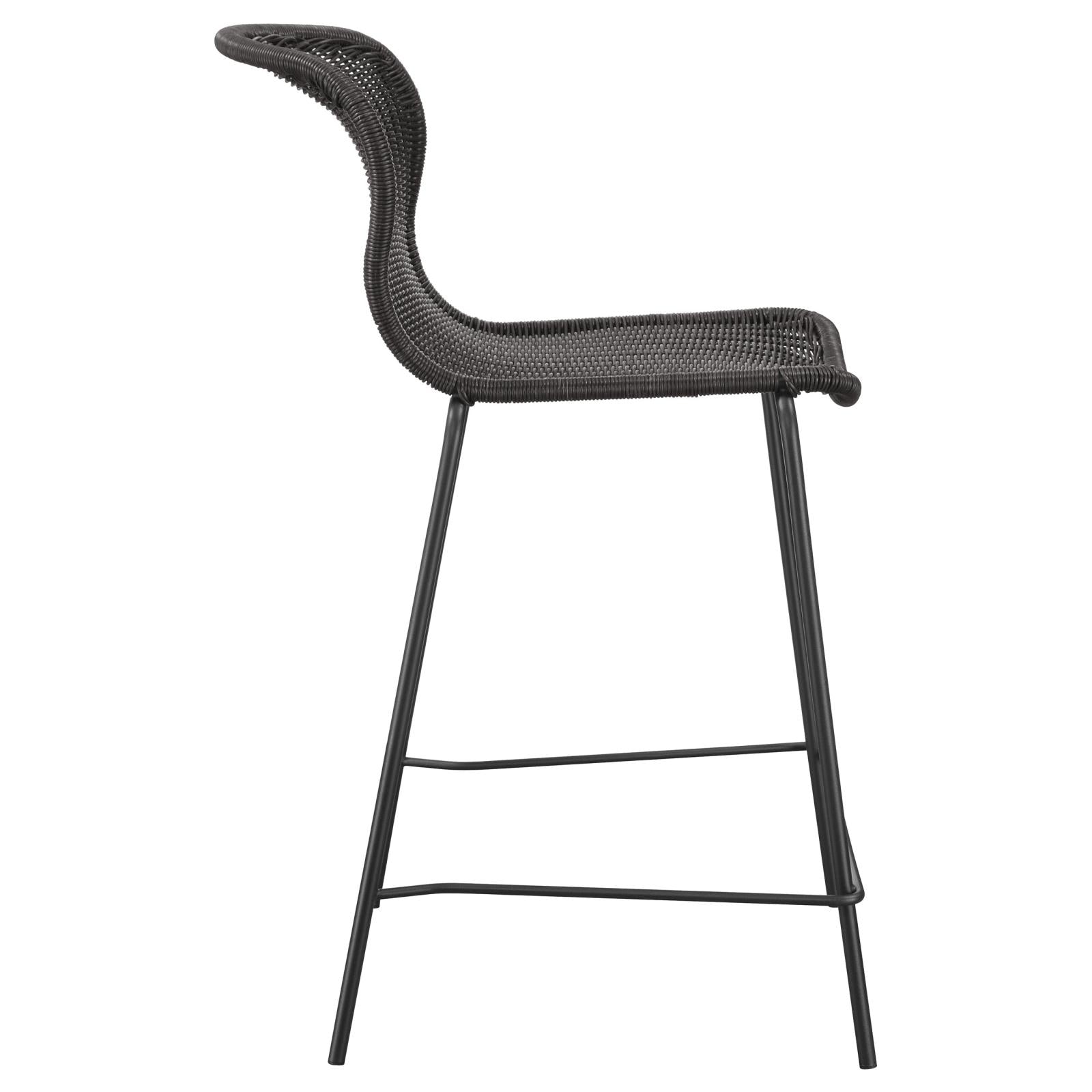 McKinley Brown/Sandy Black Upholstered Counter Height Stools with Footrest, Set of 2 - 192039 - Bien Home Furniture & Electronics