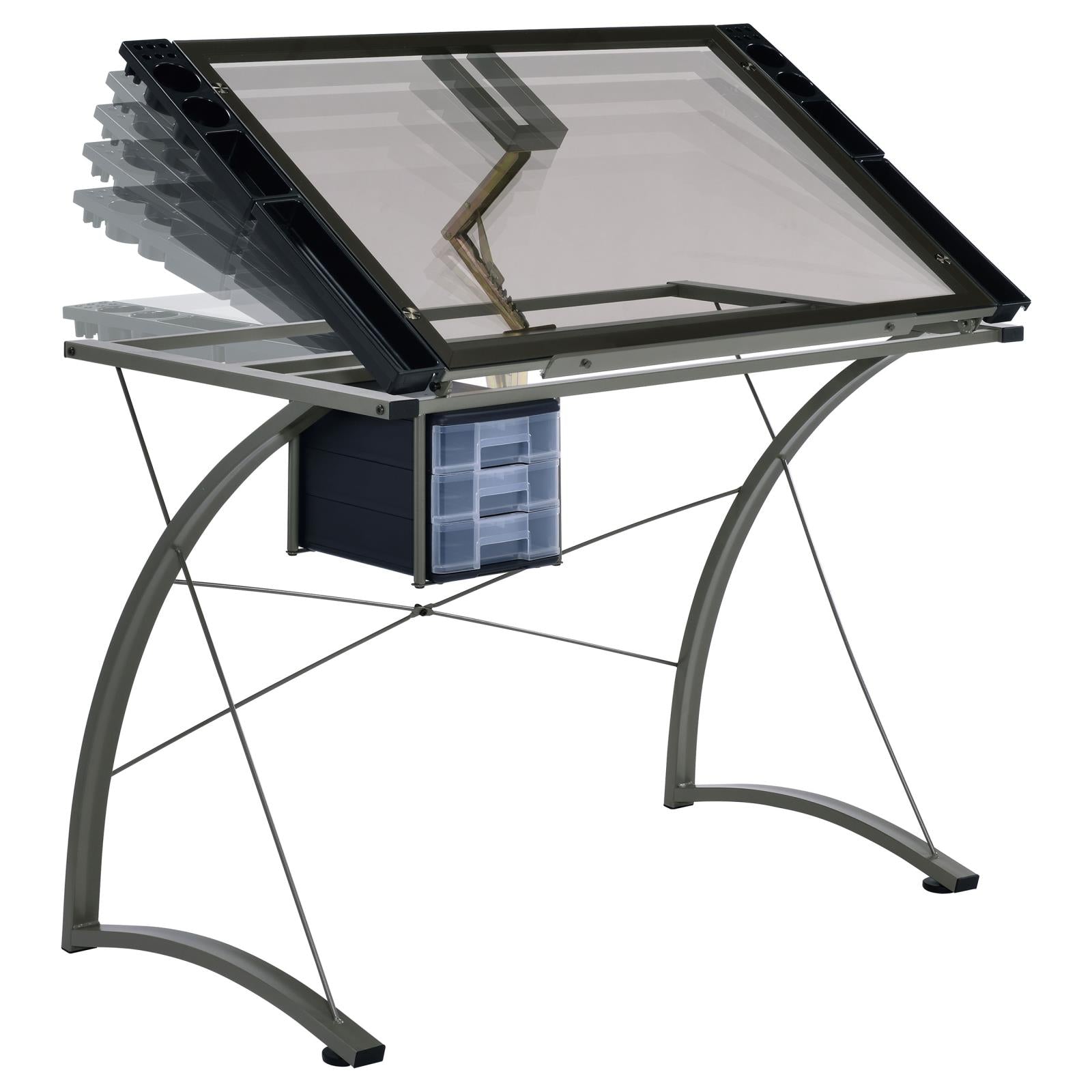 Melo Champagne 3-Drawer Drafting Desk - 800986 - Bien Home Furniture & Electronics