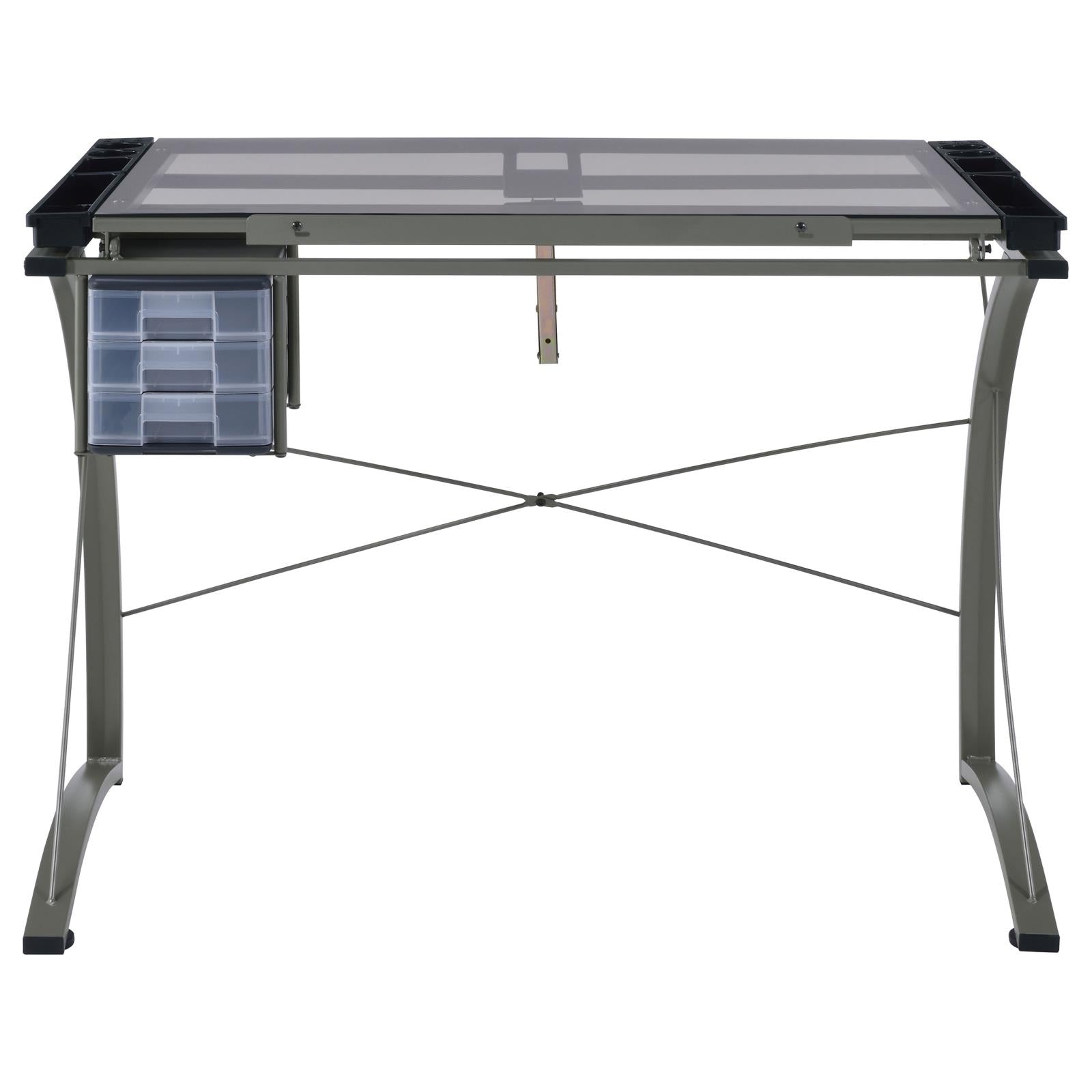Melo Champagne 3-Drawer Drafting Desk - 800986 - Bien Home Furniture &amp; Electronics