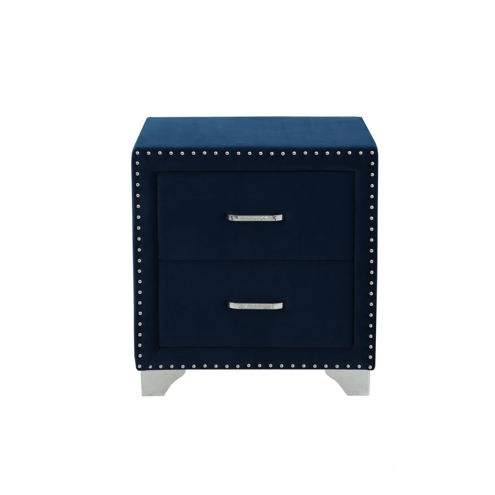 Melody 2-Drawer Upholstered Nightstand Pacific Blue - 223372 - Bien Home Furniture & Electronics