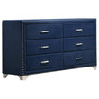 Melody Pacific Blue 6-Drawer Upholstered Dresser - 223373 - Bien Home Furniture & Electronics