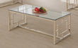 Merced Nickel Rectangle Glass Top Coffee Table - 703738 - Bien Home Furniture & Electronics