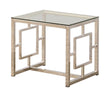 Merced Square Tempered Glass Top End Table Nickel - 703737 - Bien Home Furniture & Electronics
