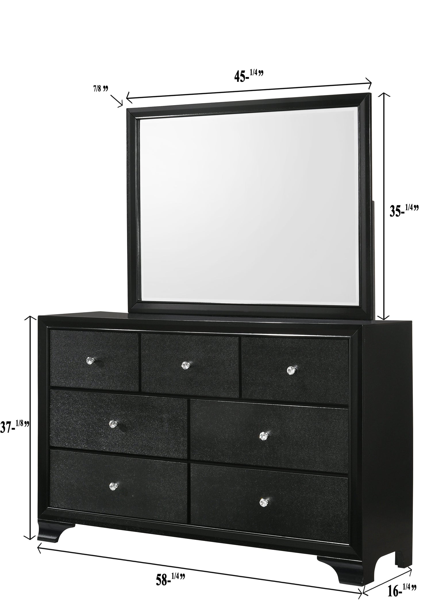 Micah Black Bedroom Mirror (Mirror Only) - B4350-11 - Bien Home Furniture & Electronics