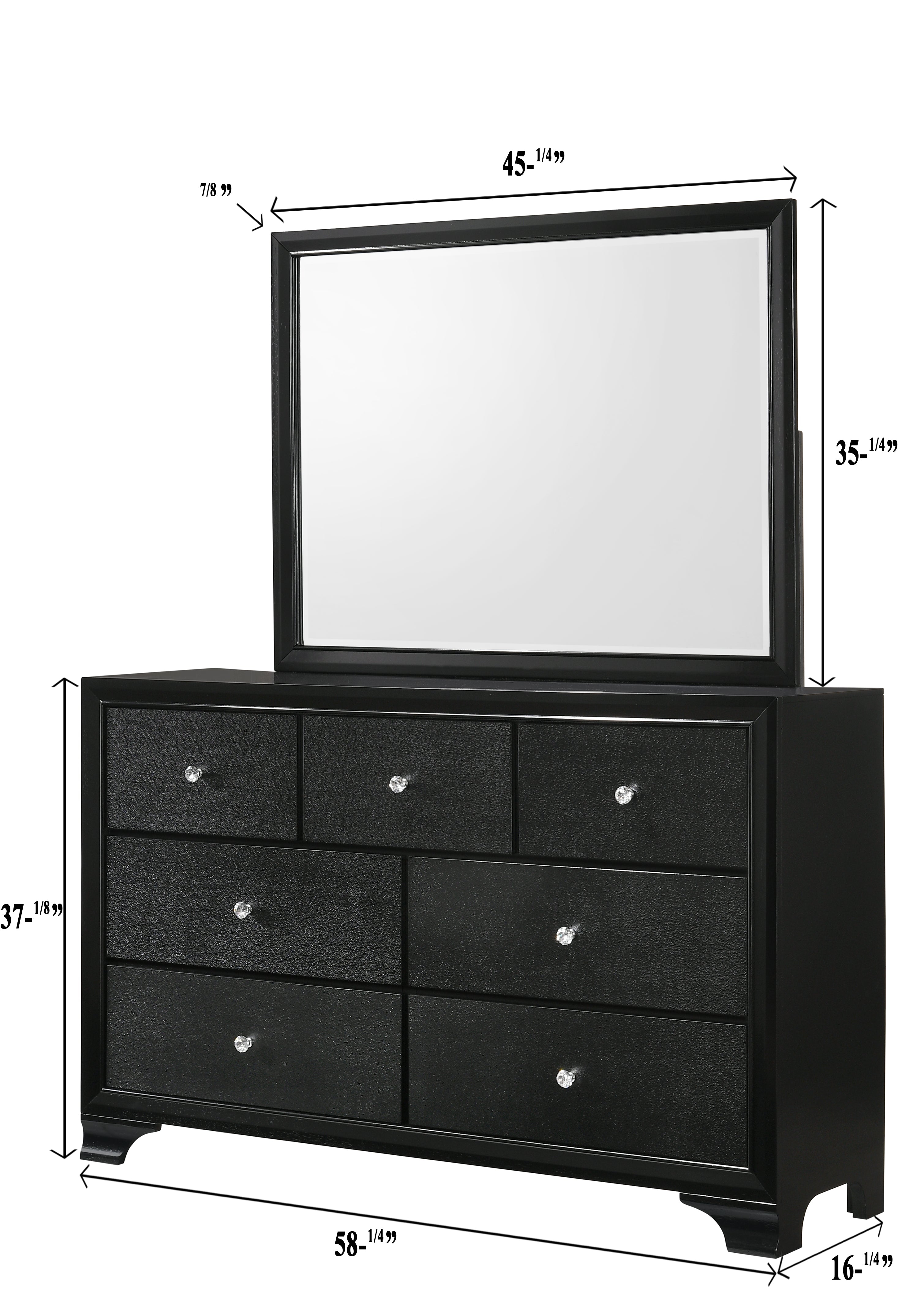Micah Black Bedroom Mirror (Mirror Only) - B4350-11 - Bien Home Furniture & Electronics