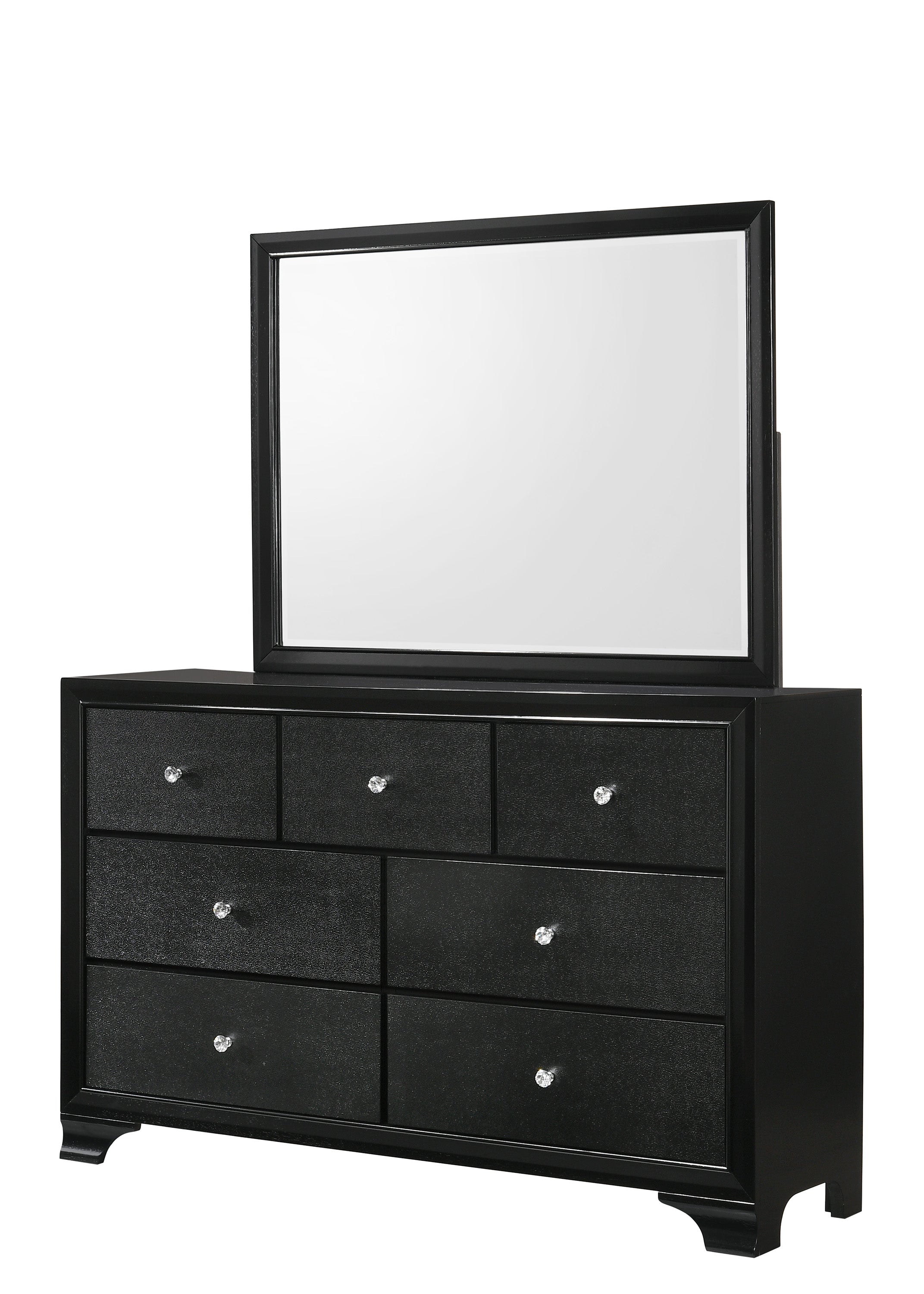 Micah Black LED Upholstered Panel Bedroom Set - SET | B4350-Q-HBFB | B4350-KQ-RAIL | B4350-1 | B4350-11 | B4350-2 - Bien Home Furniture & Electronics