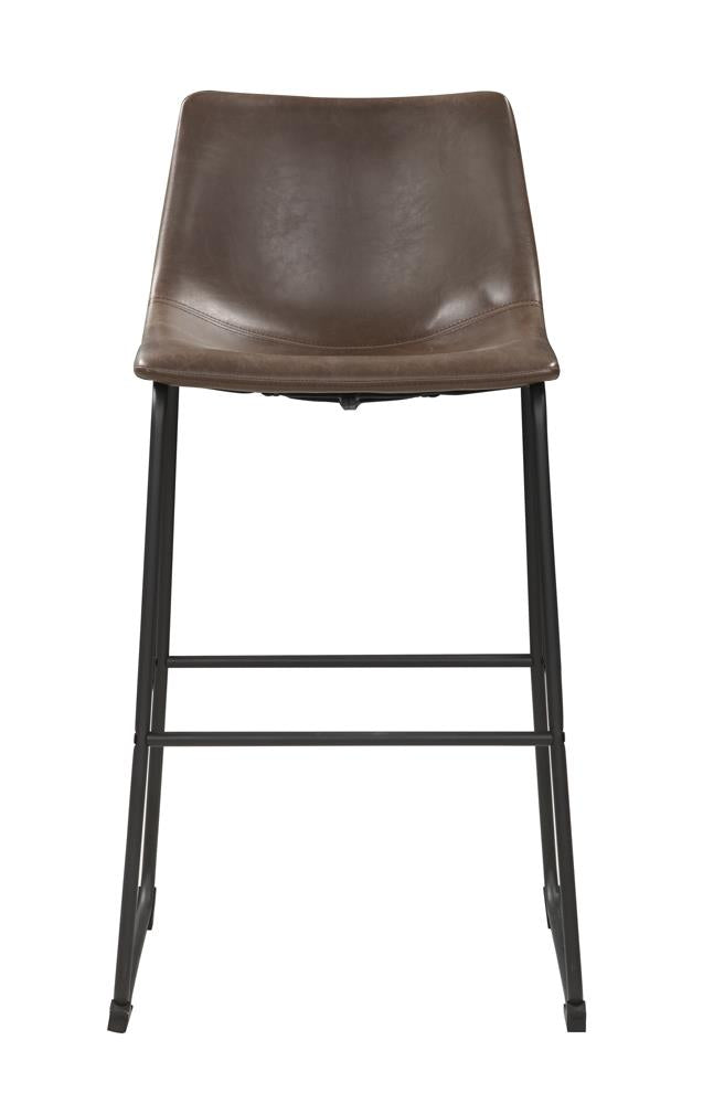 Michelle Two-tone Brown/Black Armless Bar Stools, Set of 2 - 102536 - Bien Home Furniture &amp; Electronics