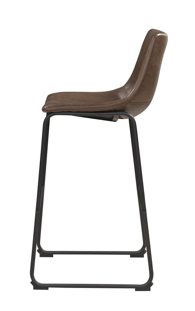 Michelle Two-tone Brown/Black Armless Bar Stools, Set of 2 - 102536 - Bien Home Furniture & Electronics