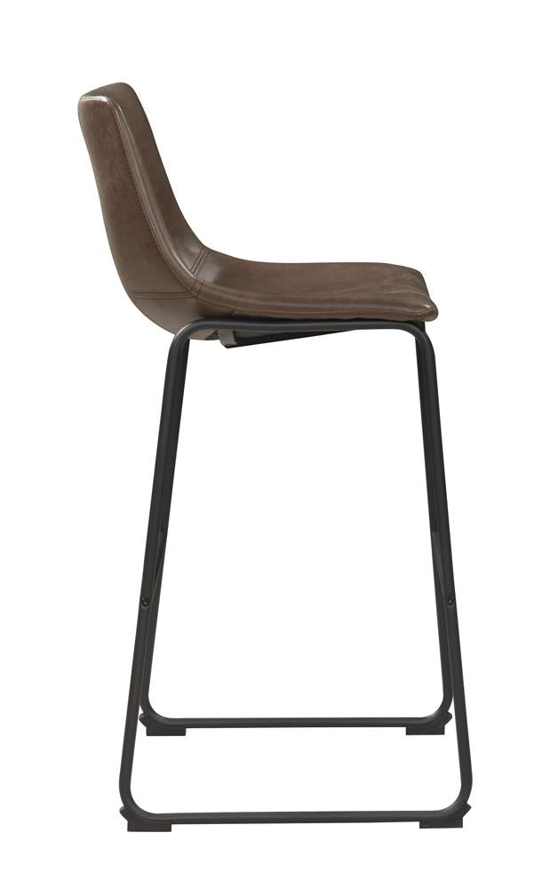 Michelle Two-tone Brown/Black Armless Bar Stools, Set of 2 - 102536 - Bien Home Furniture & Electronics