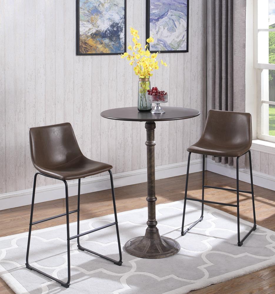 Michelle Two-tone Brown/Black Armless Bar Stools, Set of 2 - 102536 - Bien Home Furniture & Electronics