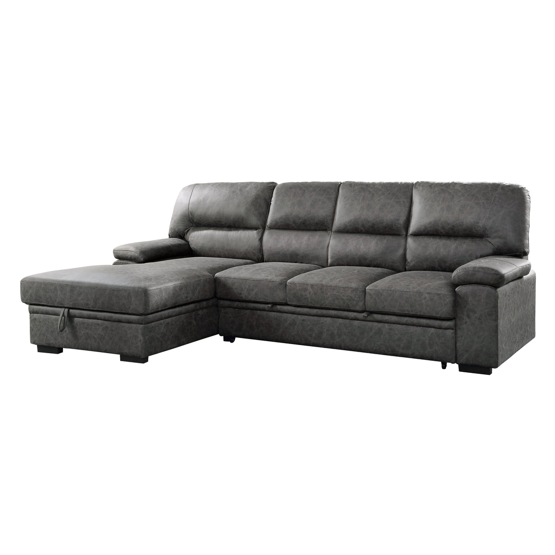 Michigan Dark Gray LAF Storage Sleeper Sectional - 9407DG*2LC3R - Bien Home Furniture &amp; Electronics
