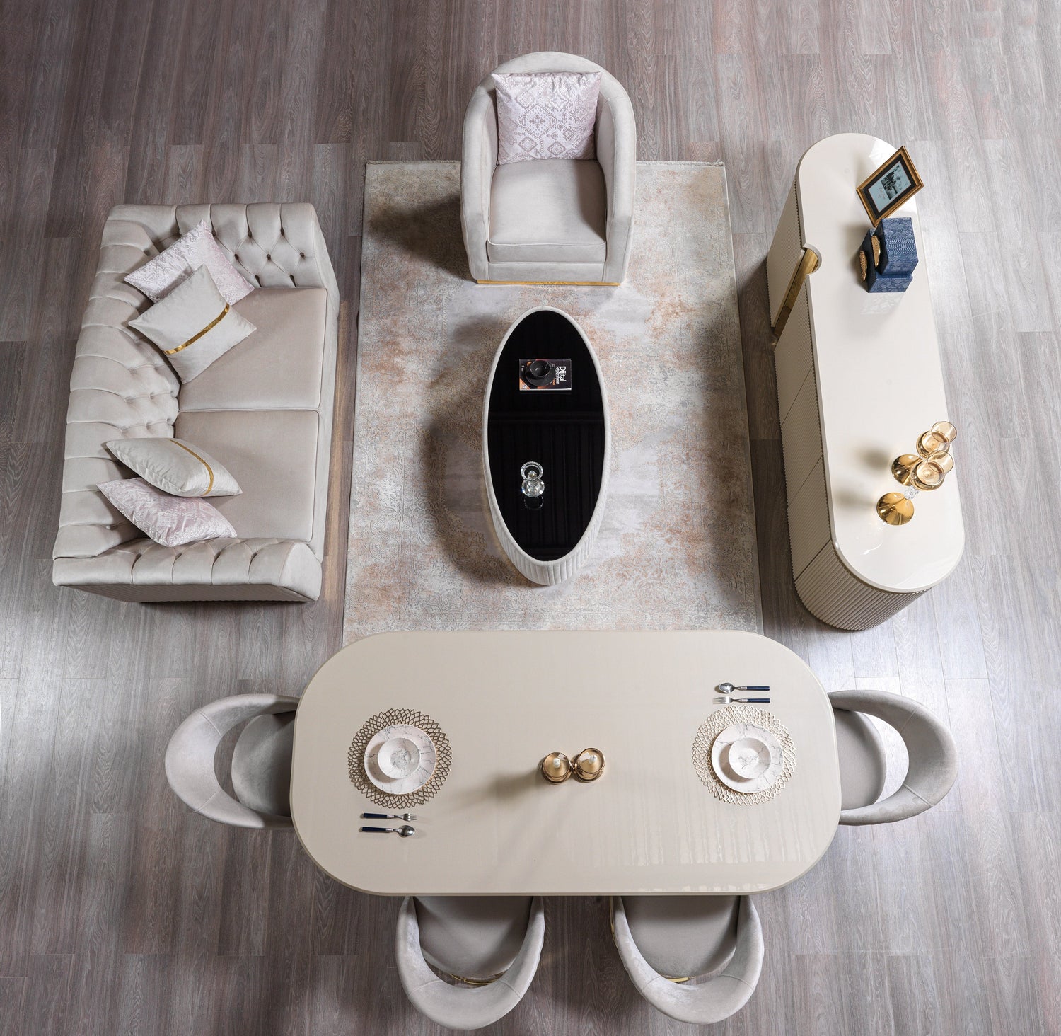 Milena Ivory Dining Server - MILENAIV-SRV - Bien Home Furniture & Electronics