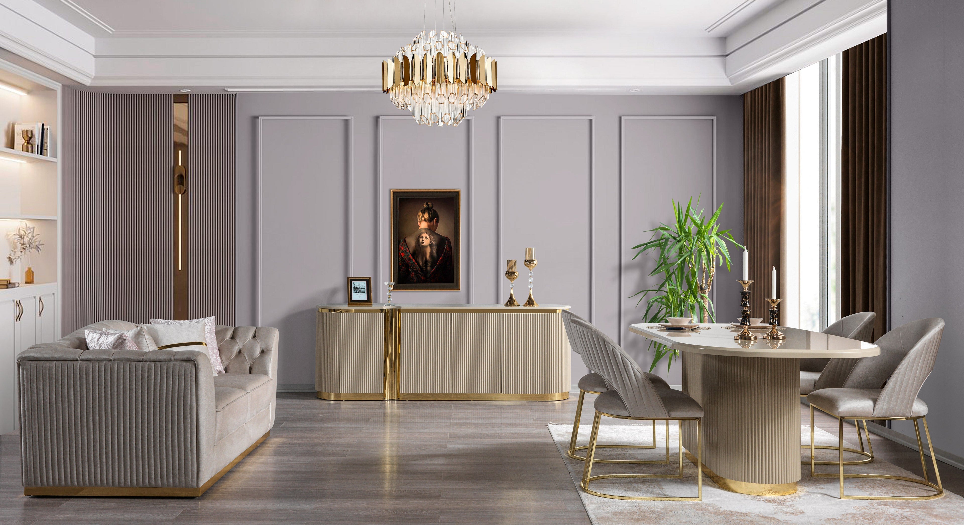 Milena Ivory Dining Server - MILENAIV-SRV - Bien Home Furniture & Electronics
