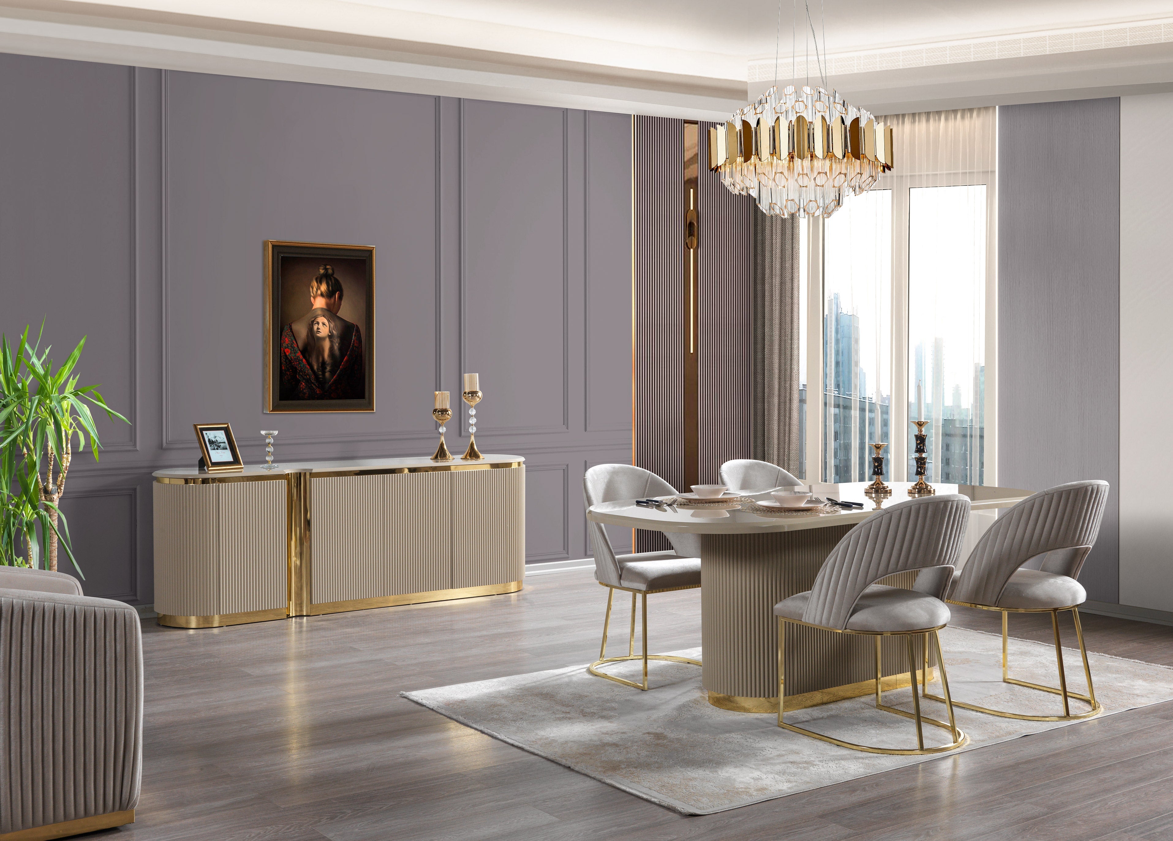 Milena Ivory Dining Server - MILENAIV-SRV - Bien Home Furniture & Electronics