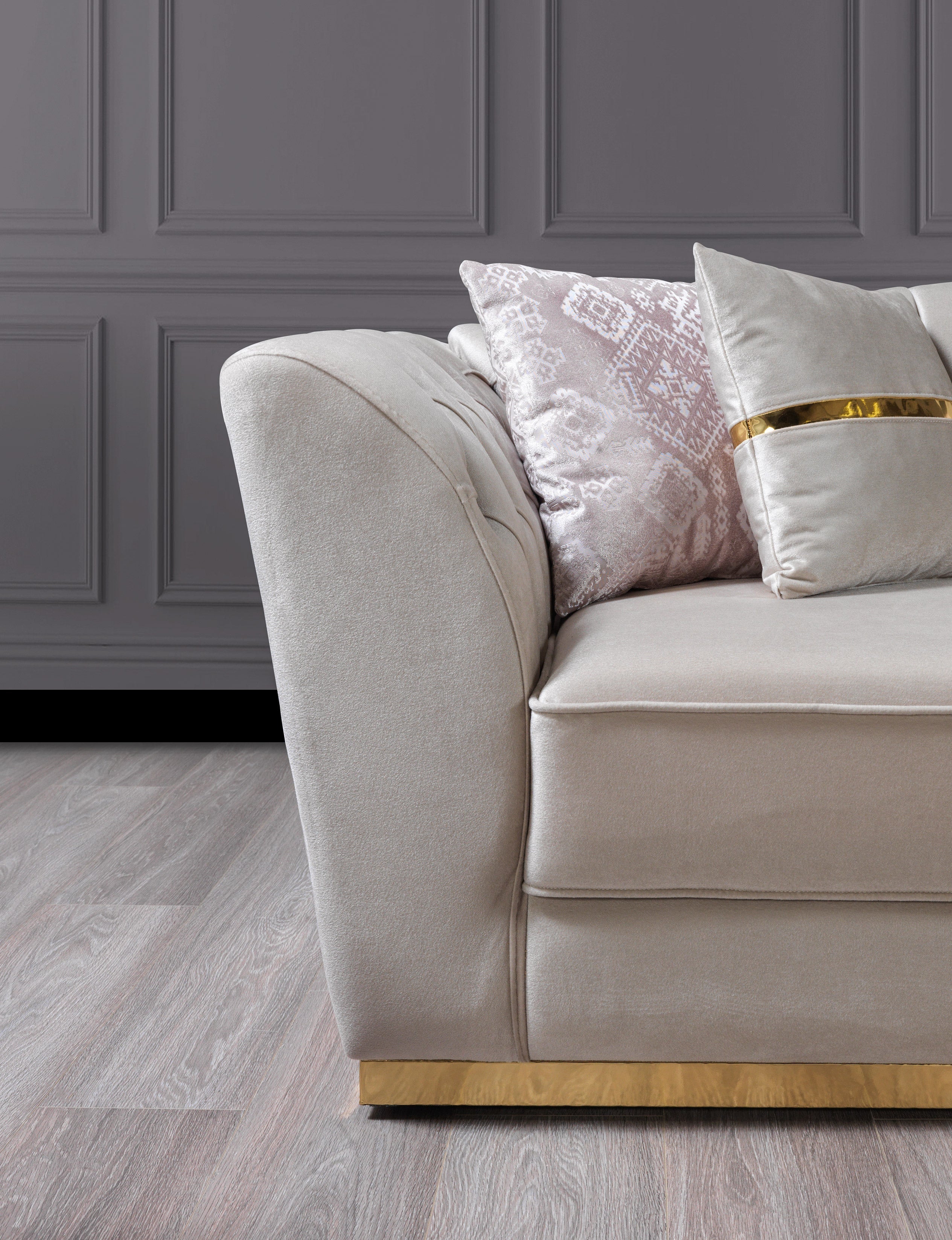 Milena Ivory Velvet Sofa & Loveseat - MILENAIV-SL - Bien Home Furniture & Electronics