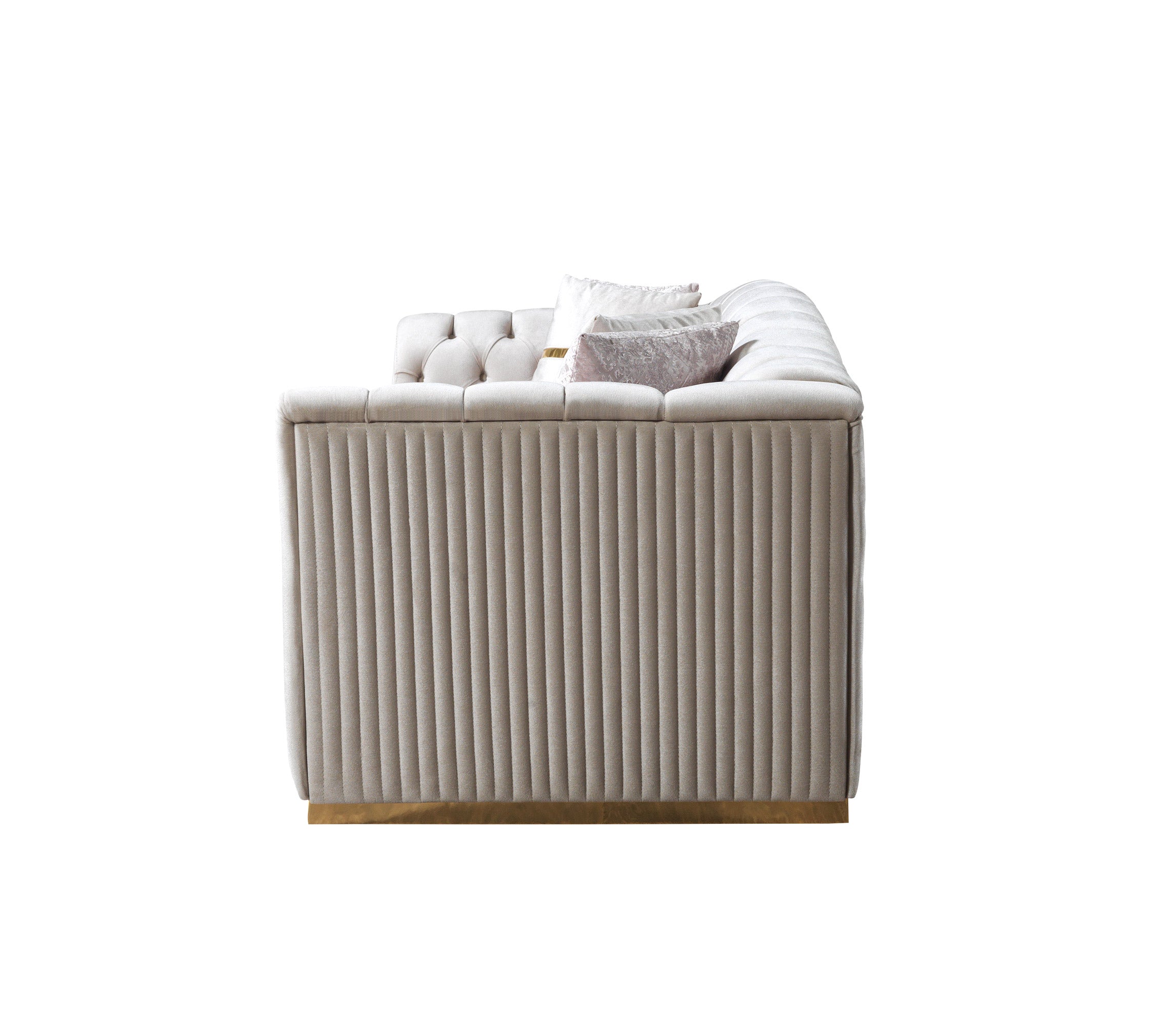 Milena Ivory Velvet Sofa & Loveseat - MILENAIV-SL - Bien Home Furniture & Electronics