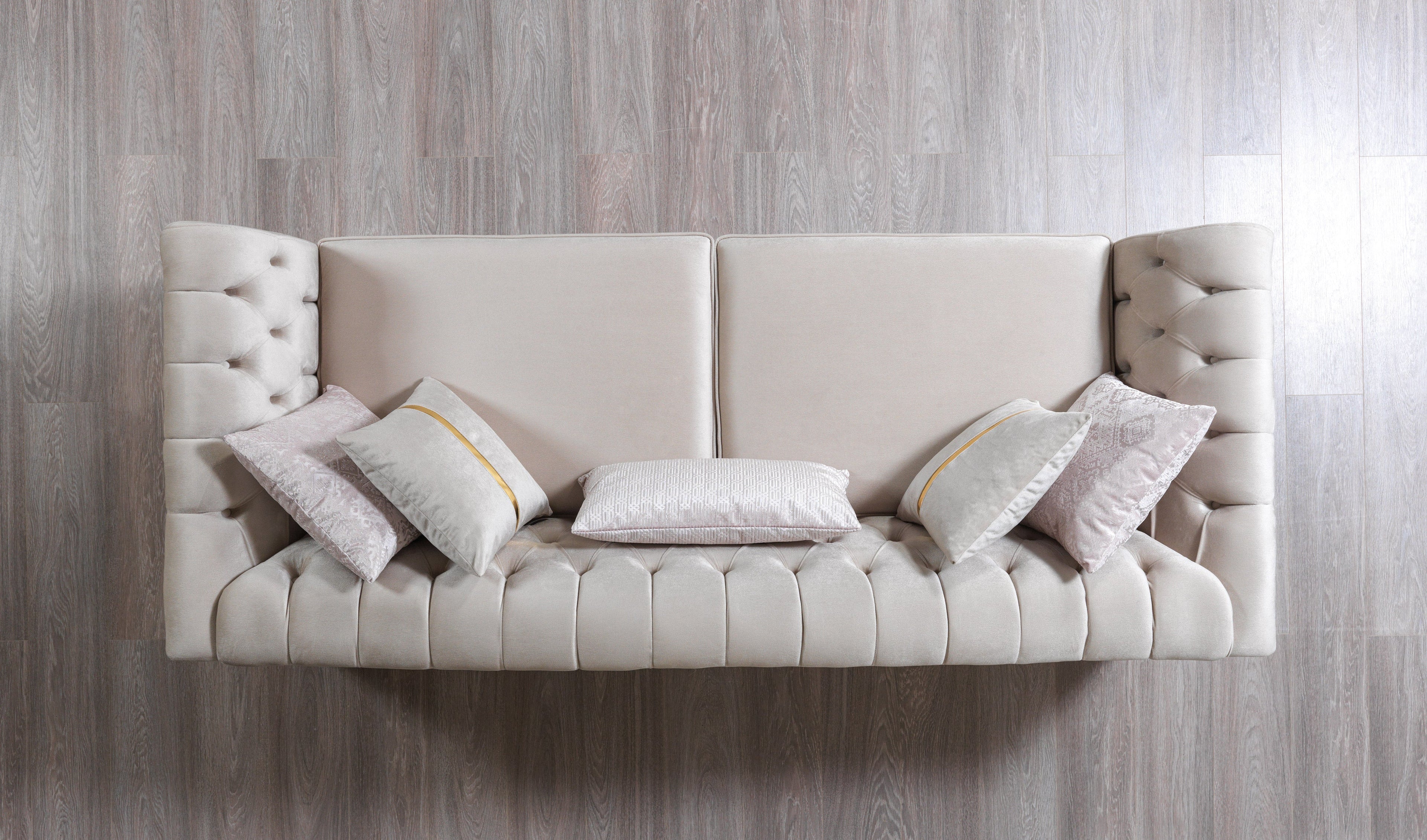 Milena Ivory Velvet Sofa & Loveseat - MILENAIV-SL - Bien Home Furniture & Electronics