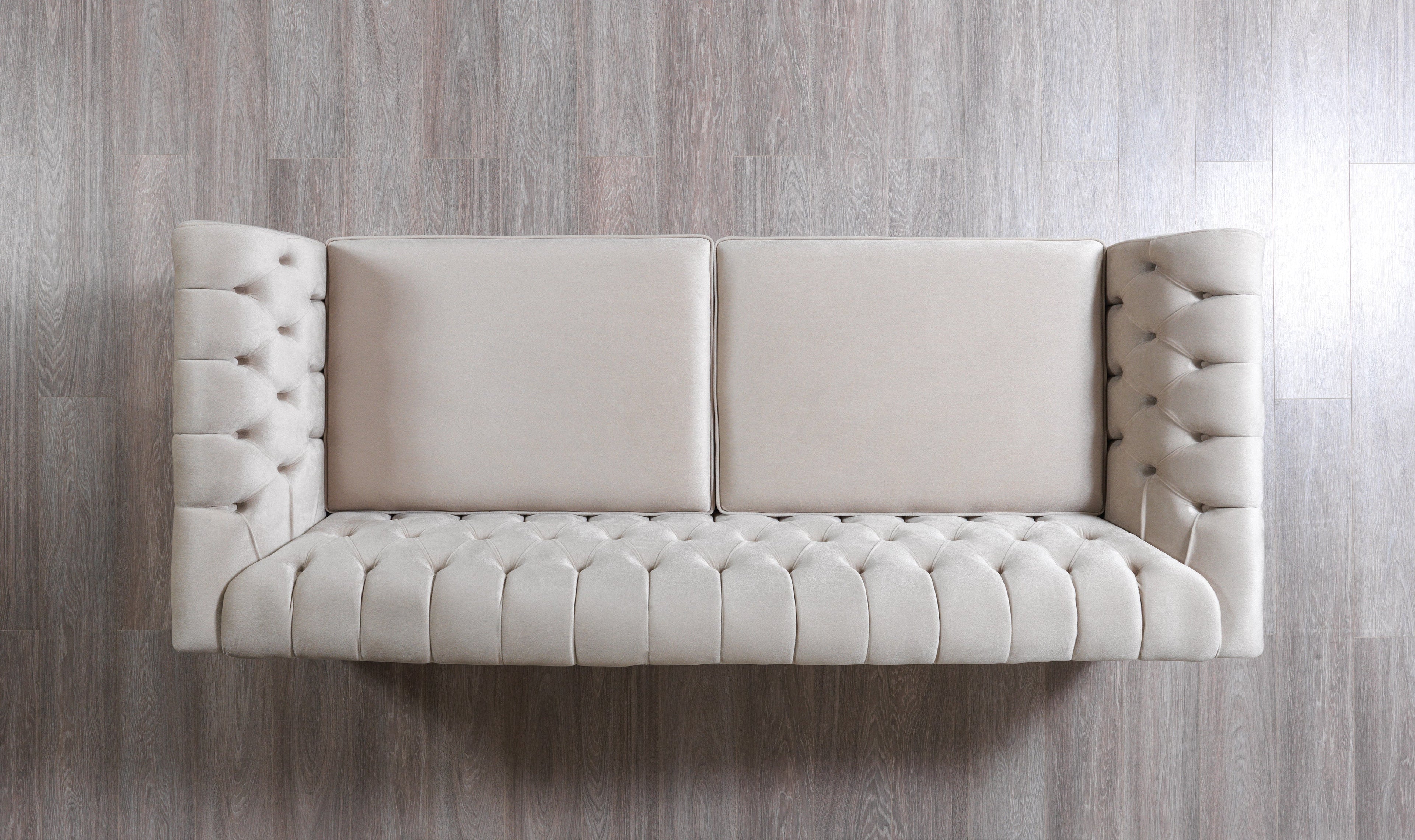 Milena Ivory Velvet Sofa & Loveseat - MILENAIV-SL - Bien Home Furniture & Electronics