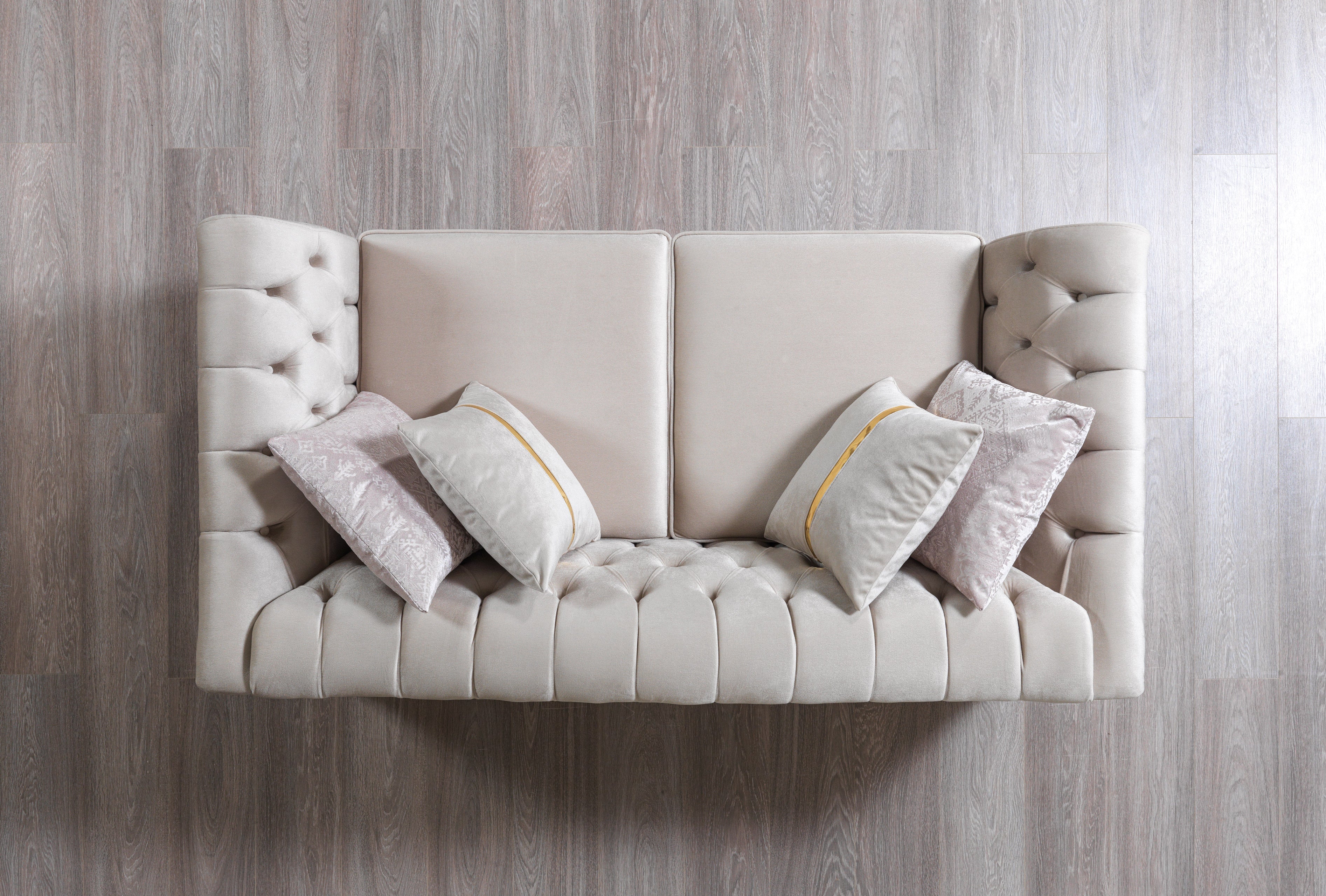Milena Ivory Velvet Sofa & Loveseat - MILENAIV-SL - Bien Home Furniture & Electronics
