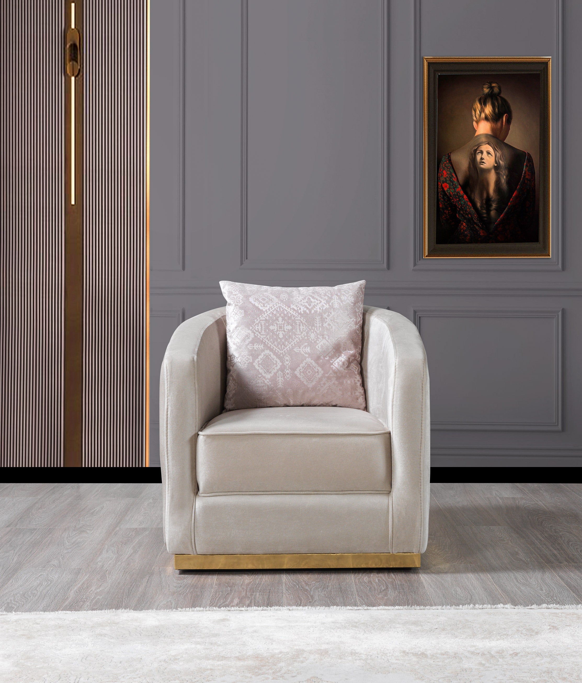 Milena Ivory Velvet Sofa & Loveseat - MILENAIV-SL - Bien Home Furniture & Electronics