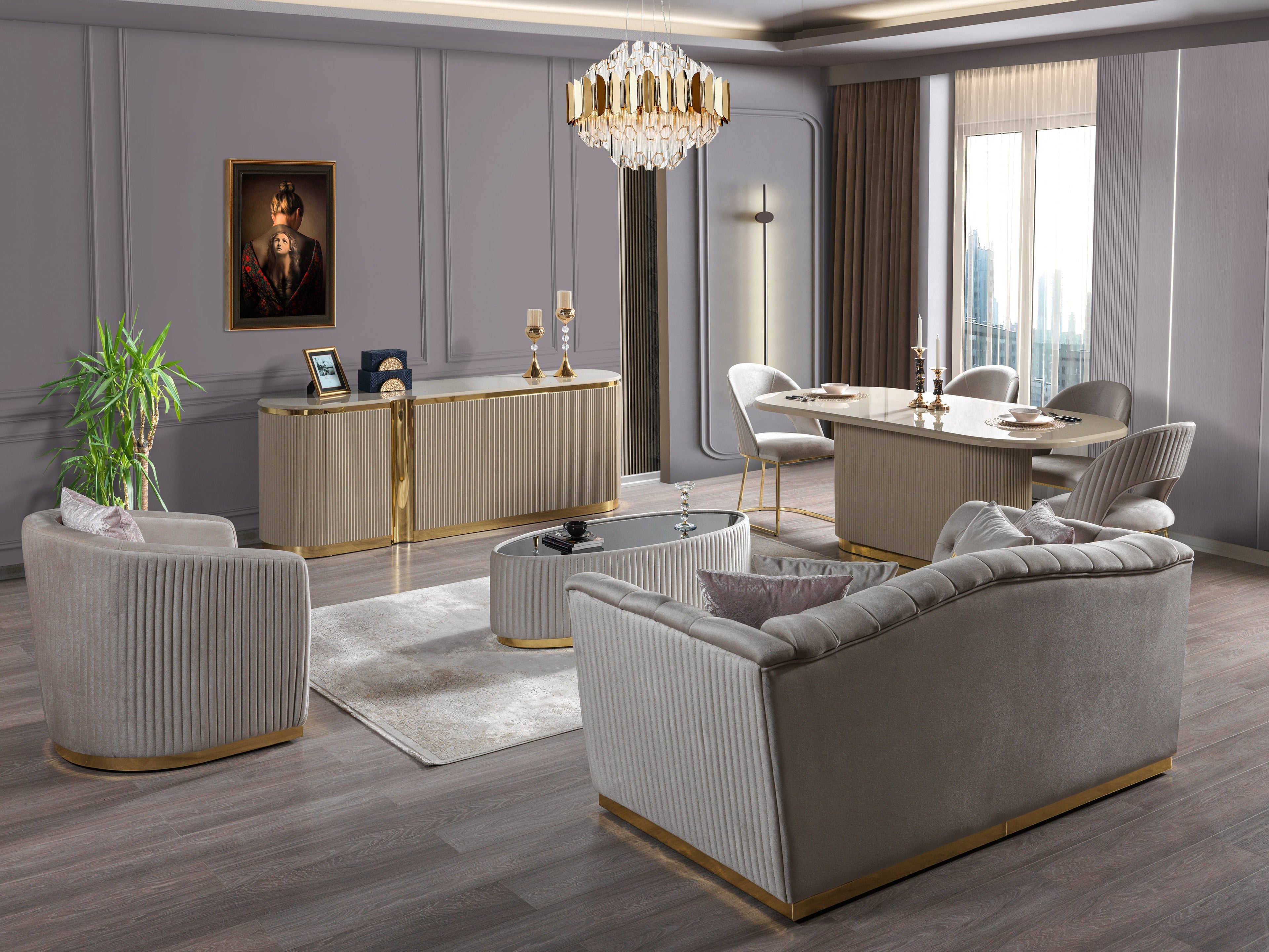 Milena Ivory Velvet Sofa & Loveseat - MILENAIV-SL - Bien Home Furniture & Electronics