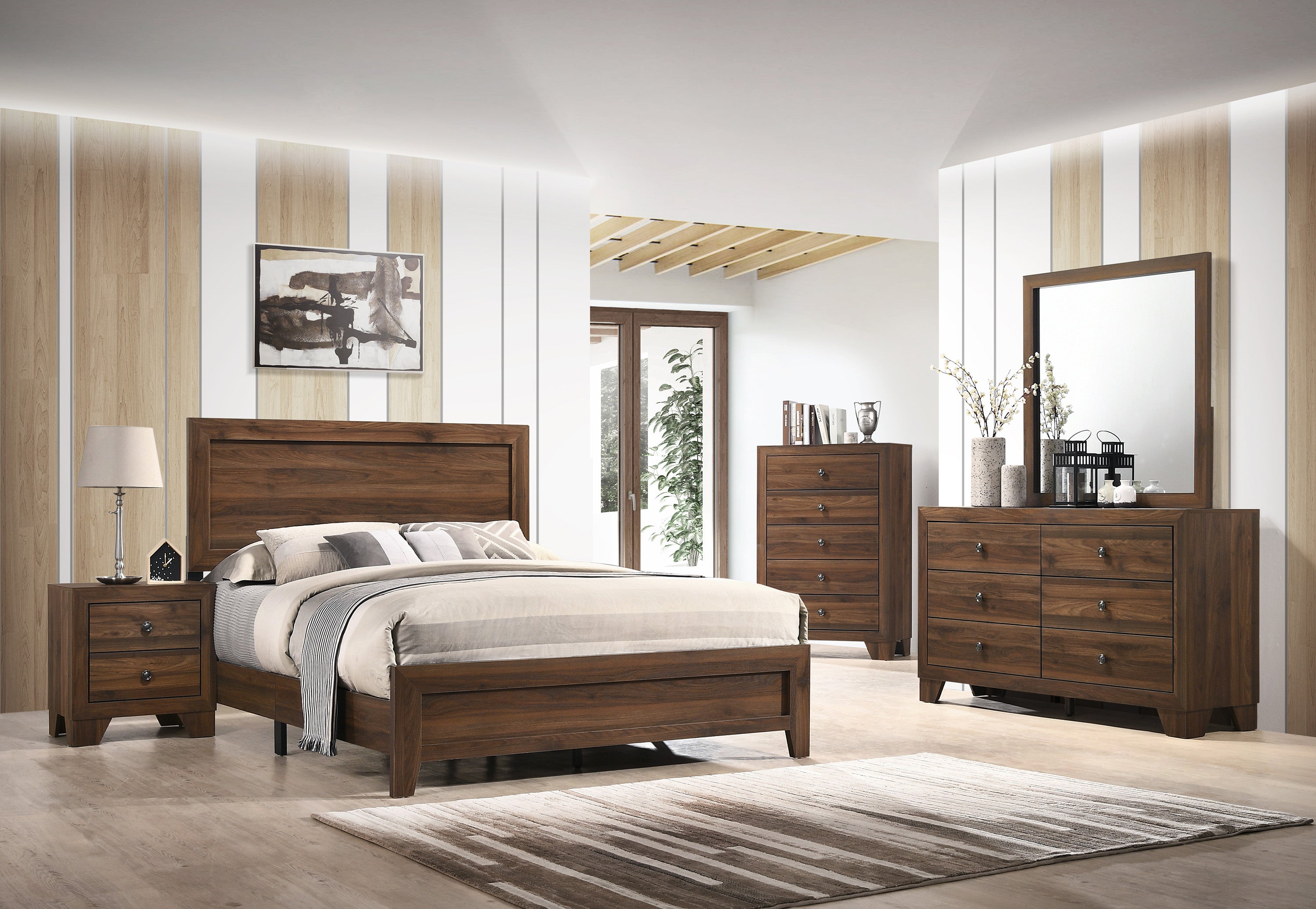 Millie Cherry Brown Panel Youth Bedroom Set - SET | B9250-F-BED | B9250-1 | B9250-11 | B9250-2 | B9250-4 - Bien Home Furniture & Electronics