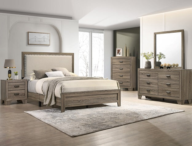 Millie Upholstery Bed One Box -Grey - B9205-Q-BED - Bien Home Furniture & Electronics