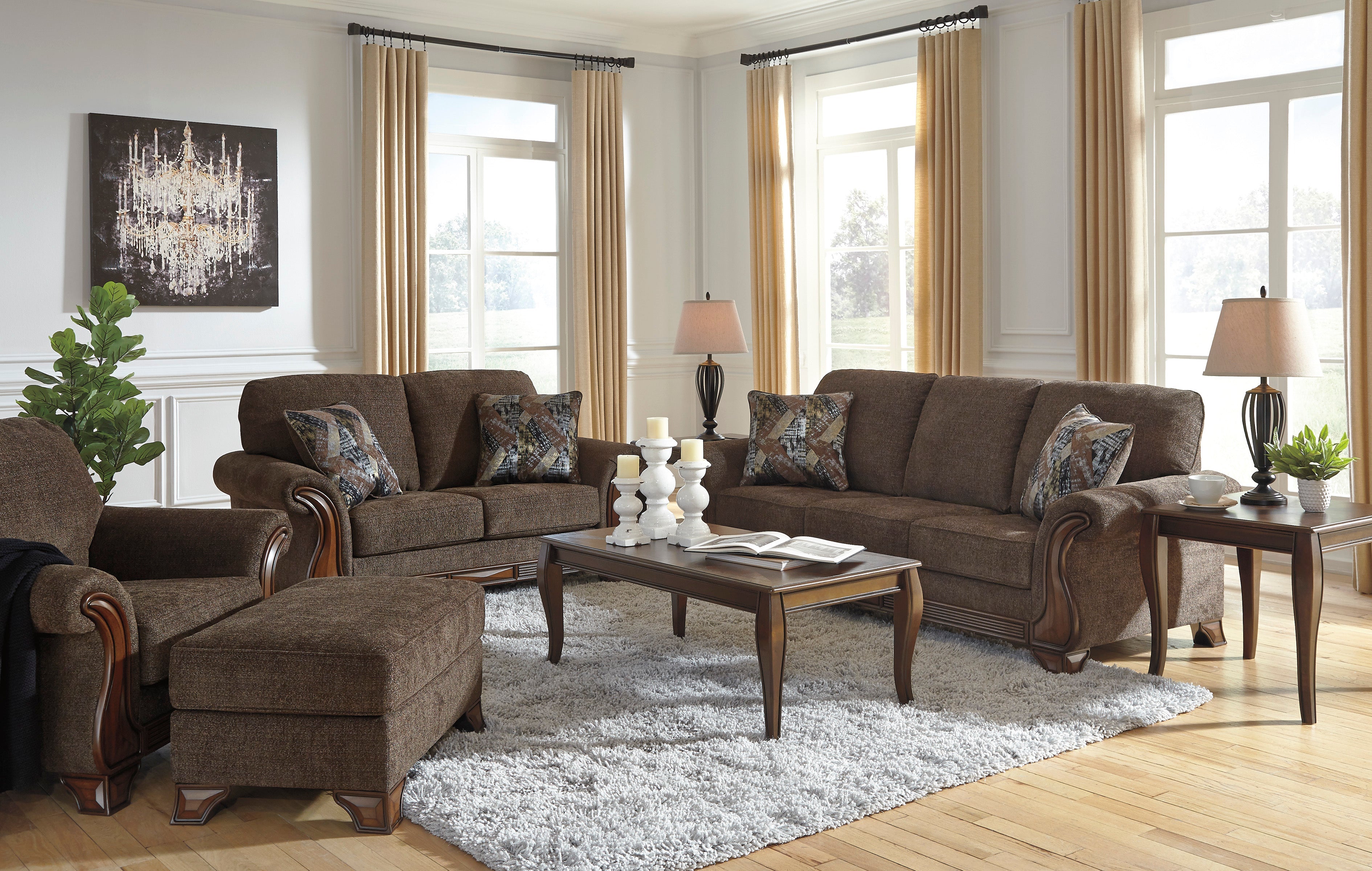 Miltonwood Teak Living Room Set - SET | 8550638 | 8550635 | 8550620 | 8550614 - Bien Home Furniture &amp; Electronics