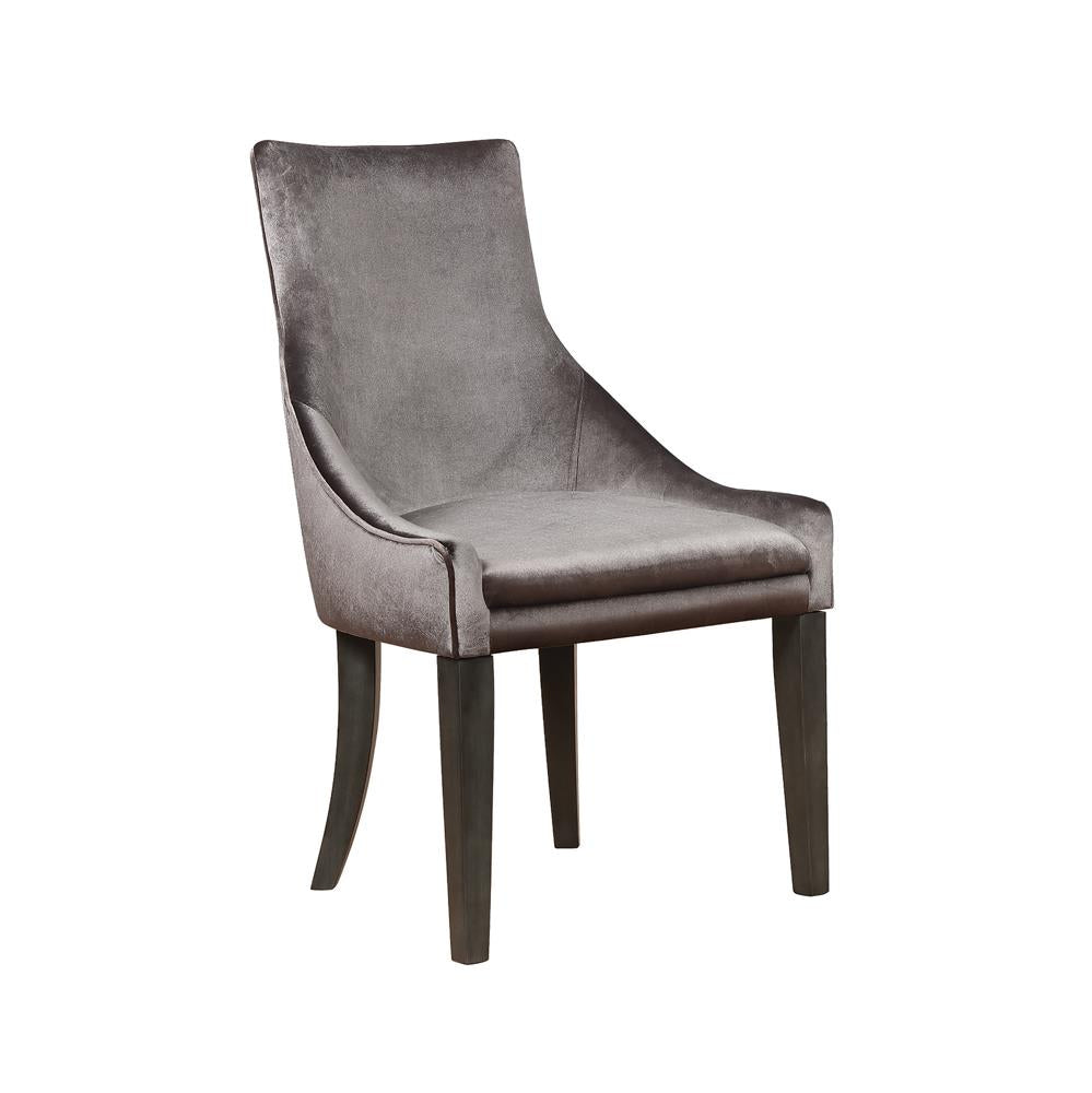 Mindy Gray Upholstered Demi Wing Chairs, Set of 2 - 121714 - Bien Home Furniture &amp; Electronics