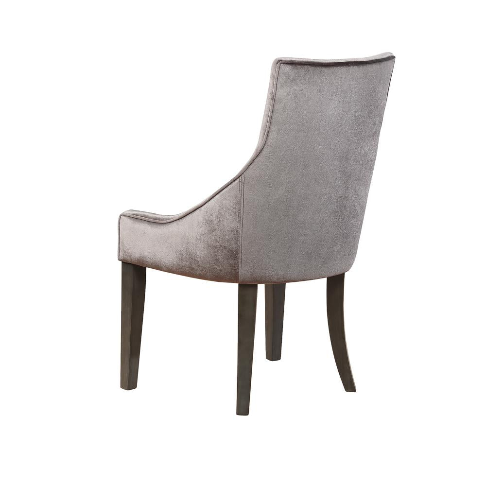 Mindy Gray Upholstered Demi Wing Chairs, Set of 2 - 121714 - Bien Home Furniture & Electronics