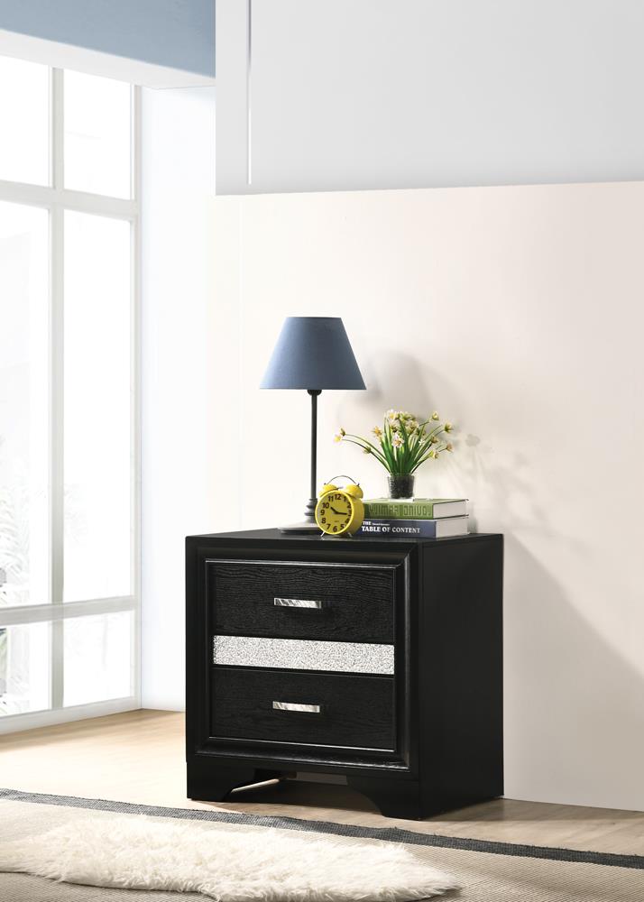 Miranda 2-Drawer Nightstand Tray Black - 206362 - Bien Home Furniture & Electronics