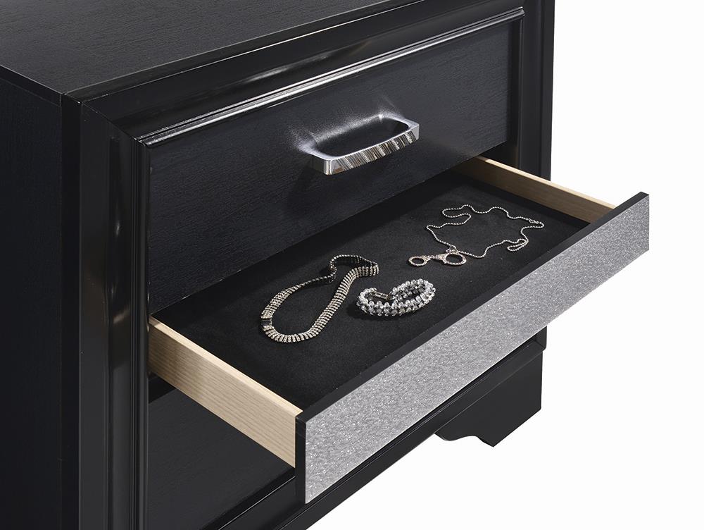 Miranda 2-Drawer Nightstand Tray Black - 206362 - Bien Home Furniture & Electronics