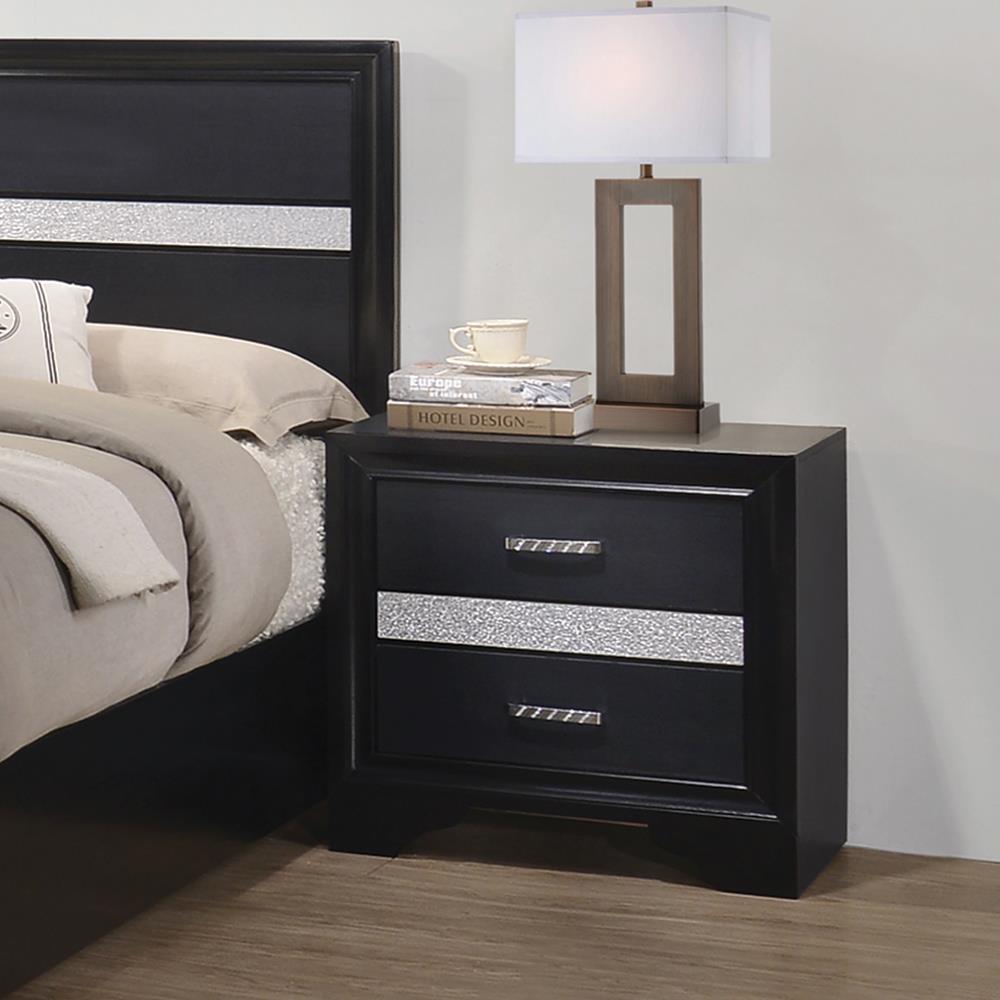 Miranda 2-Drawer Nightstand Tray Black - 206362 - Bien Home Furniture & Electronics