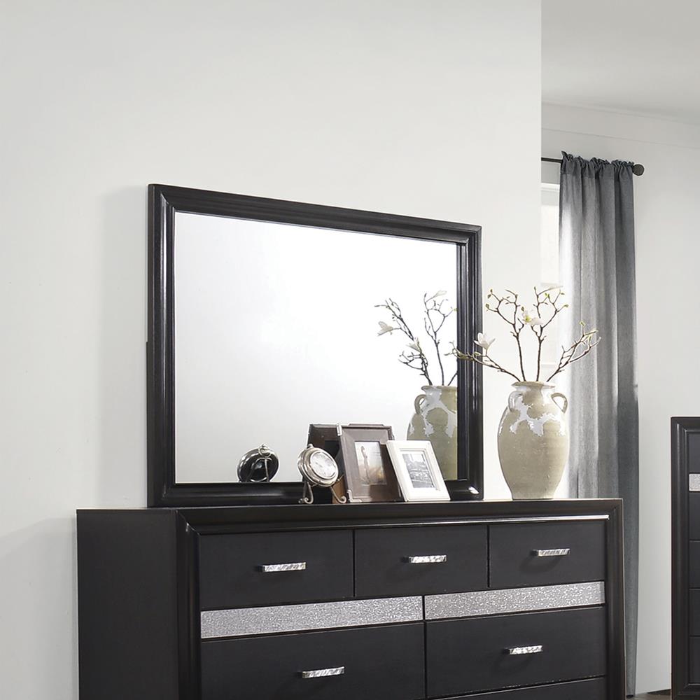 Miranda Black Rectangular Mirror - 206364 - Bien Home Furniture & Electronics
