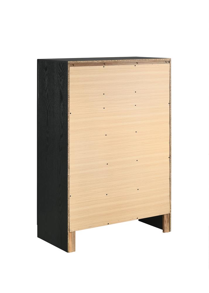 Miranda Black/Rhinestone 5-Drawer Chest - 206365 - Bien Home Furniture & Electronics