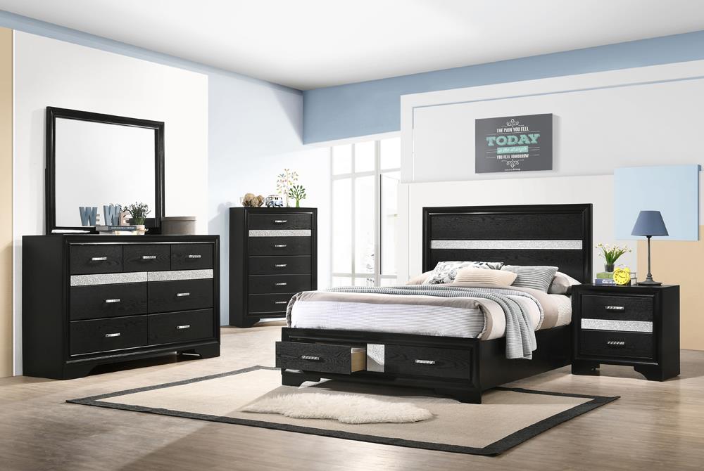 Miranda Black Storage Platform Youth Bedroom Set - SET | 206361T | 206362 | 206365 - Bien Home Furniture &amp; Electronics