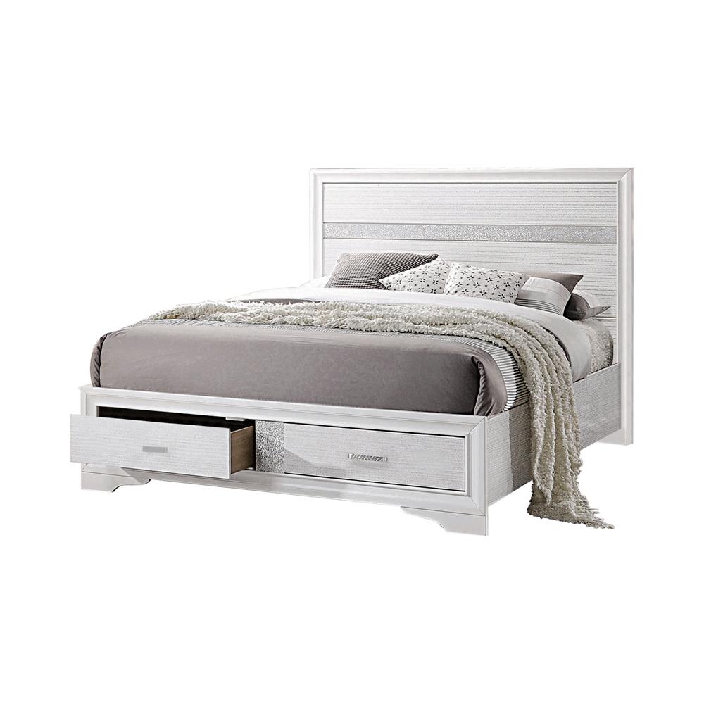 Miranda California King 2-Drawer Storage Bed White - 205111KW - Bien Home Furniture & Electronics