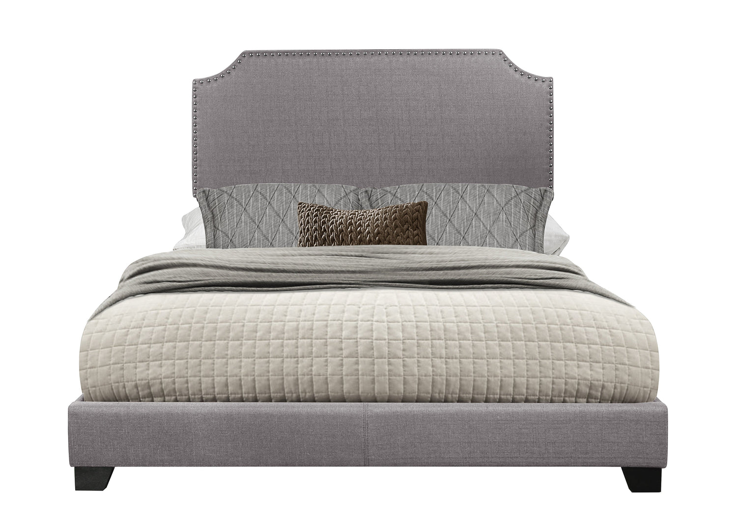 Miranda Gray King Upholstered Bed - SH235KGRY-1 - Bien Home Furniture & Electronics
