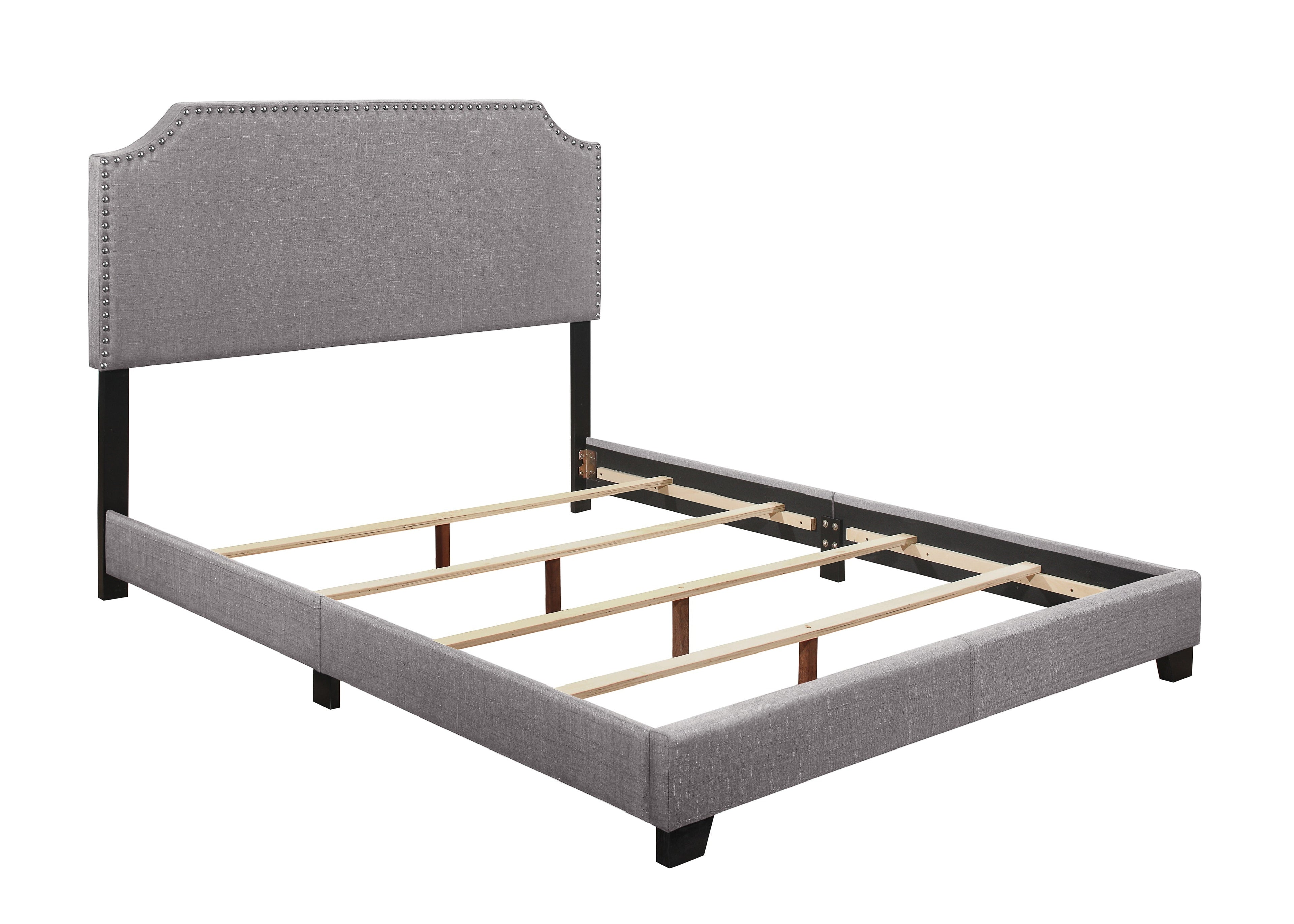 Miranda Gray King Upholstered Bed - SH235KGRY-1 - Bien Home Furniture & Electronics