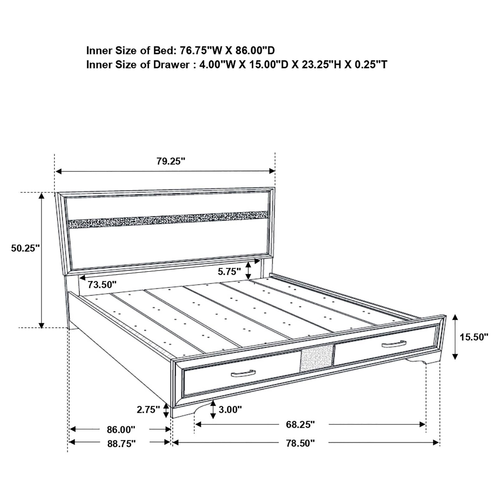 Miranda Platform Storage Bedroom Set - 206361KW-S4 - Bien Home Furniture & Electronics